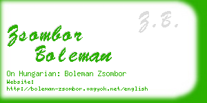 zsombor boleman business card